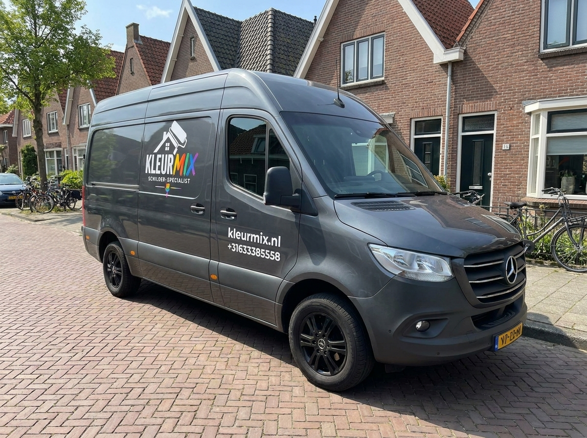 Kleurmix bedrijfsbus, schilder in Den Helder