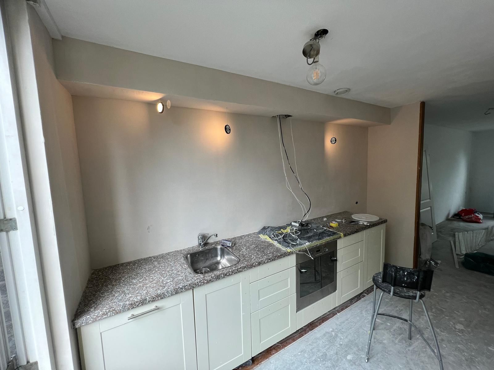 Keuken muurafwerking
