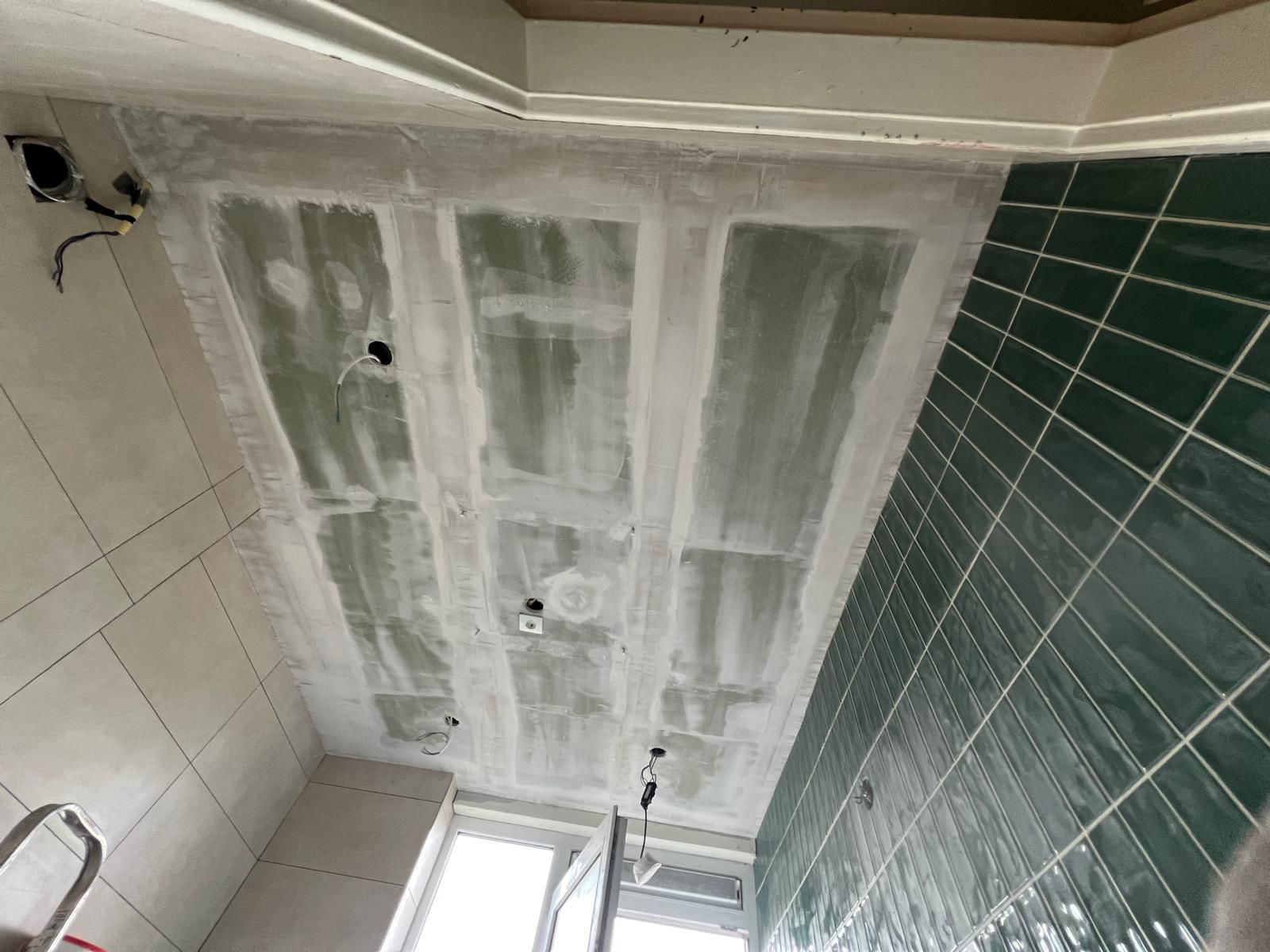 Badkamer plafond hersteld